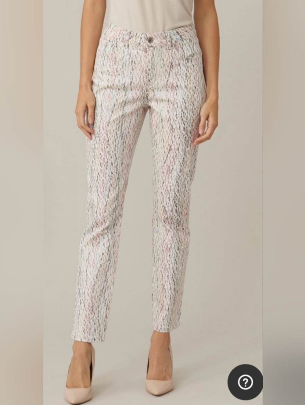 Joseph Ribkoff Off White Multi-color Stretch Jeans. Size 12